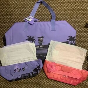 3 Trader Joes Cooler Bags Purple and Pink